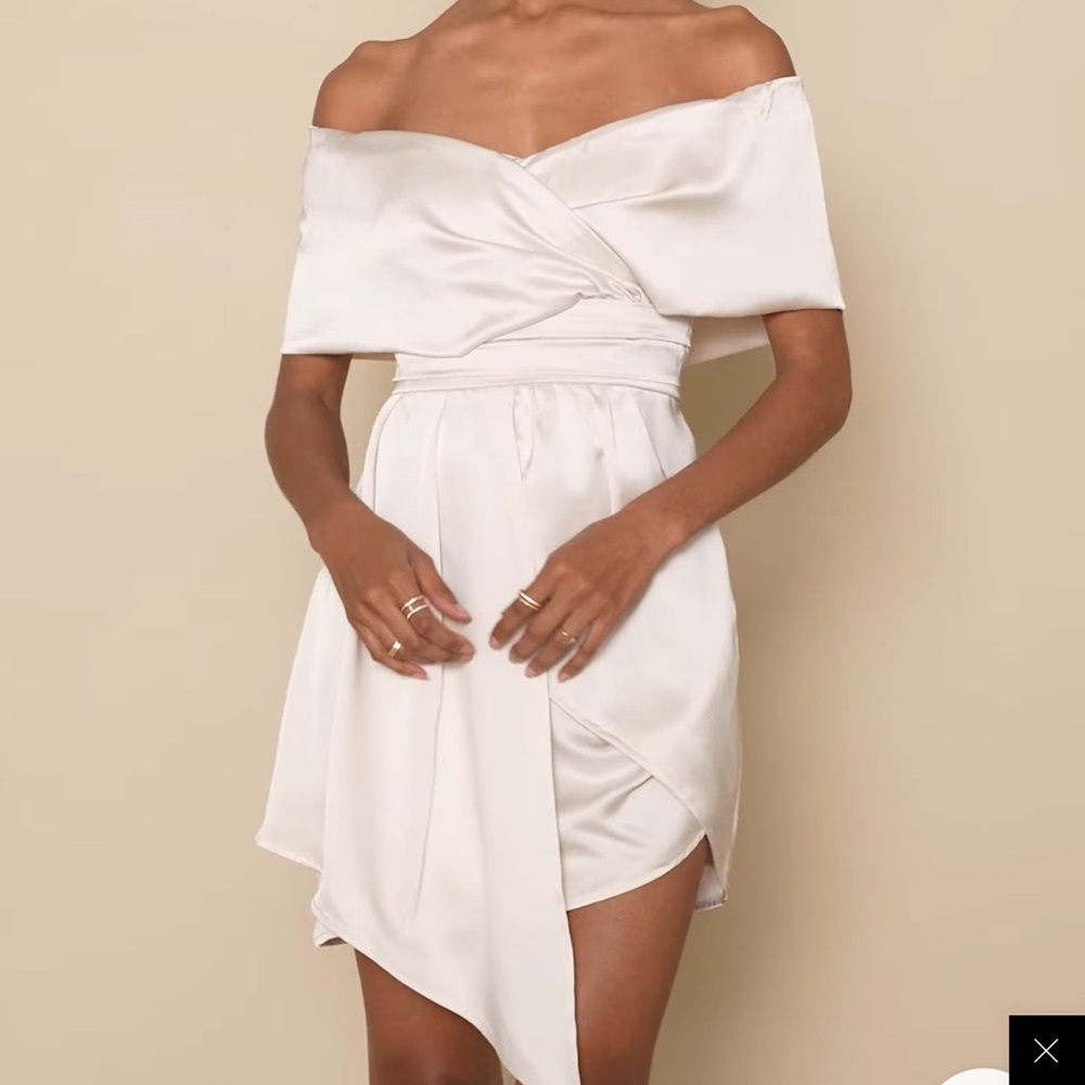 Lulu's Ivory Strapless Dress